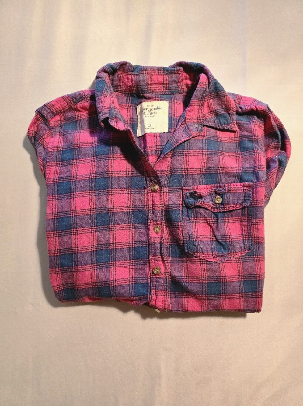 Vintage Abercombie And Fitch Plaid  Size XS Pink And Blue
